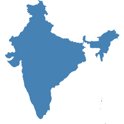 Example of geocoding of countries: India