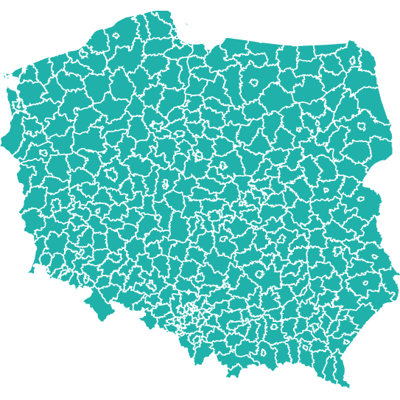 Example of geocoding of counties: Poland