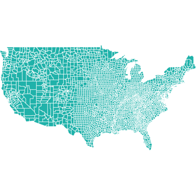 Example of geocoding of counties: United States