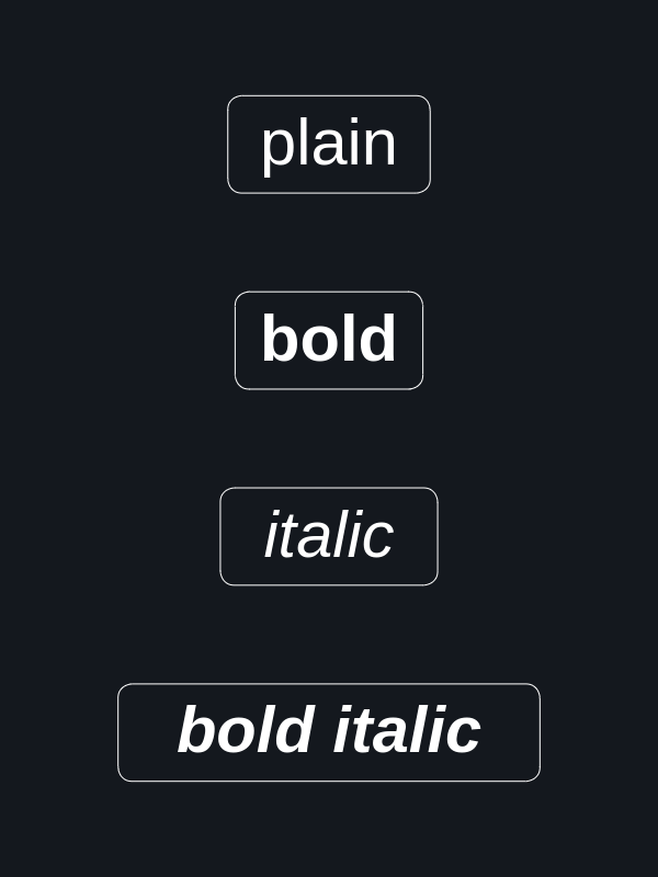 Font faces (dark)